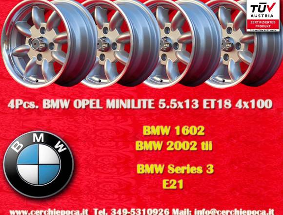 4 BMW/Volkswagen Minilite 5.5x13 ET18 4x100 Felge in Grenzach-Wyhlen (Lokalität)