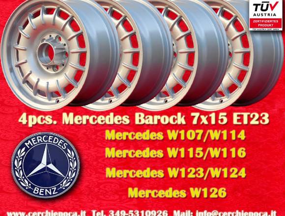 4 Stuck Mercedes Barock 7x15 ET23 5x112 Felgen mit in Grenzach-Wyhlen (Lokalität)