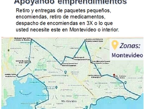 Servicio de envios de pequeños paquetes en moto en Montevideo (Localidad)