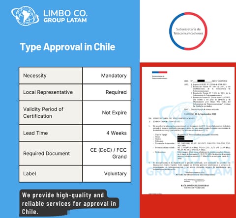 Homologação de tipo no Chile