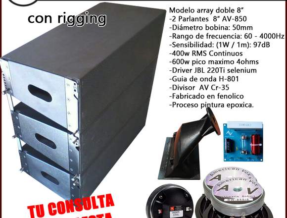 Array doble de 8 gabinete acusticos.