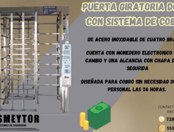 PUERTA GIRATORIA DOBLE CON SISTEMA DE COBRO en Azcapotzalco (Municipio)