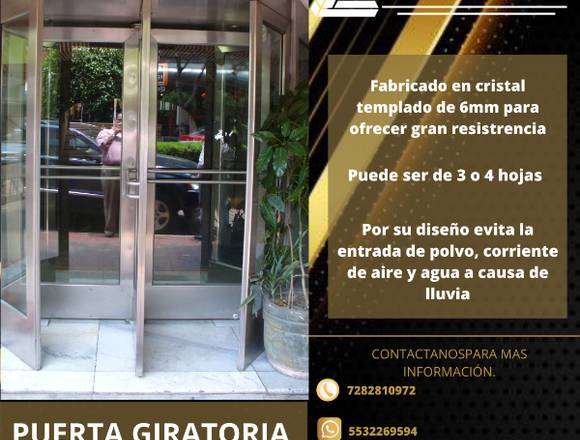 Puerta Giratoria de cristal