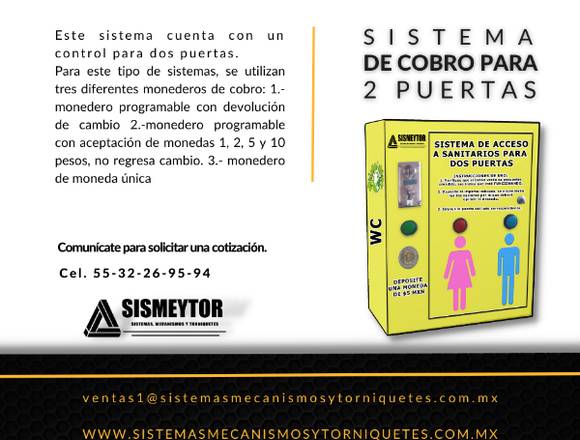 Sistema de cobro para dos puertas