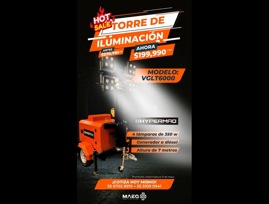 ¡OFERTA EXCLUSIVA! Torre de Iluminación $199,990 en Tecámac (Municipio)