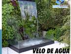 velo de agua,rebose de acero,muro lloron,pileta
