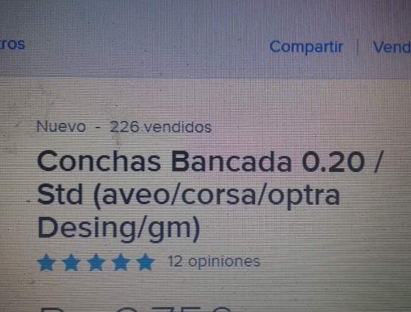 vendo conchas de bancada standar para aveo optra en Colón (Municipio)