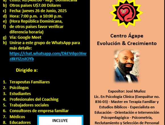Curso Taller: “Utilidades del Genograma” en Santo Domingo Este (Municipio)