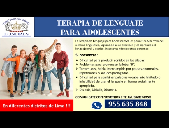 TERAPIA DE LENGUAJE PARA ADOLESCENTES