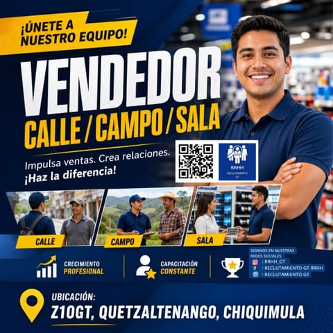 VENDEDOR CAJERO SERVICIO AL CLIENTE QUETZALTENANGO GUATEMALA en Ciudad de Guatemala (Municipio)