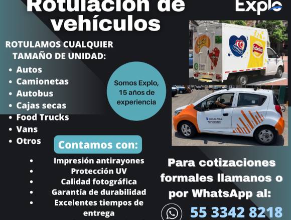 Rotulación de vehículos y flotillas en Venustiano Carranza (Municipio)