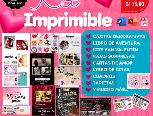 Kit Imprimible San Valentín en Chincha Alta (Distrito)