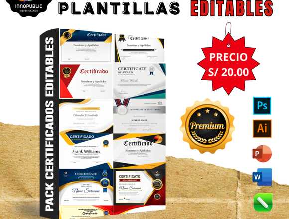 Pack +400 Certificados Plantillas editables en Chincha Alta (Distrito)