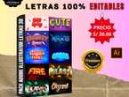 +90 Letras 3D en illustrator Plantillas editables en Chincha Alta (Distrito)