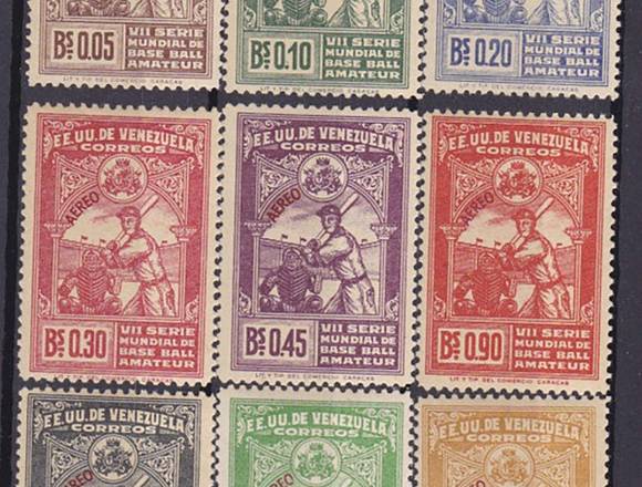 TIMBRES POSTALES BEISBOL VENEZUELA en Coyoacán (Municipio)
