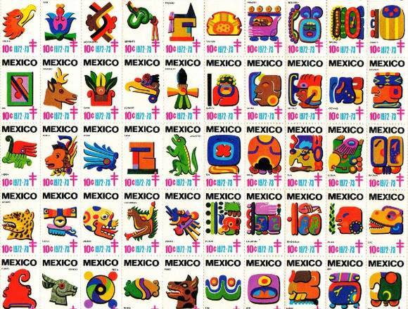 TIMBRES POSTALES AZTECAS Y MAYAS