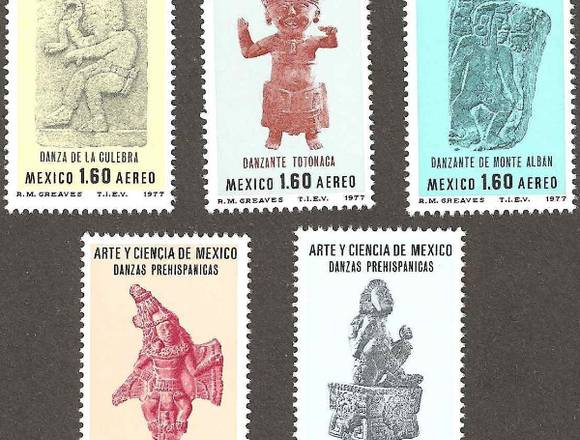 TIMBRES POSTALES DANZAS PREHISPANICAS