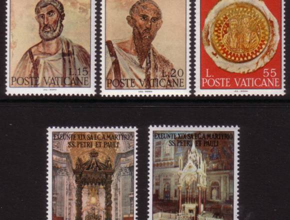 TIMBRES POSTALES APOSTOLES PABLO Y PEDRO en Coyoacán (Municipio)