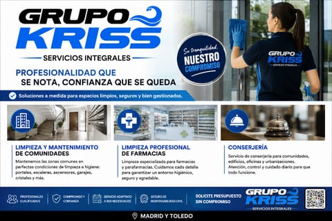 Servicios de limpieza de comunidades, limpieza farmacias y conserjería en Móstoles (Municipio)