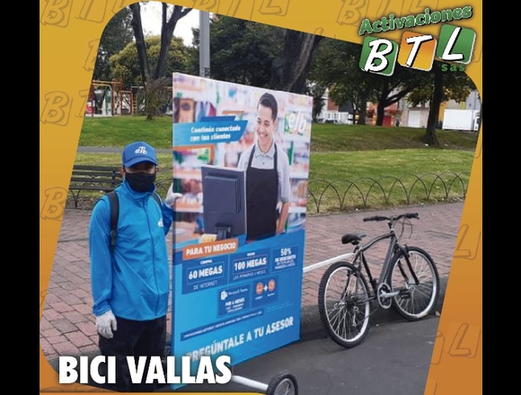SERVICIO DE BICIVALLA O BICICLETA PUBLICITARIA en Santiago de Cali (Municipio)