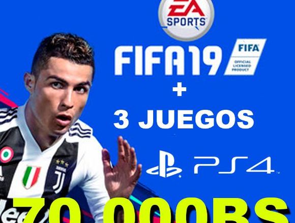 FIFA 19 PS4 + 3 JUEGOS en Libertador (Municipio)