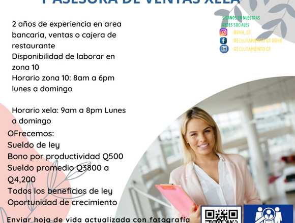 ASESORA DE VENTAS CALL CENTER CHIQUIMULA en Chiquimula (Municipio)