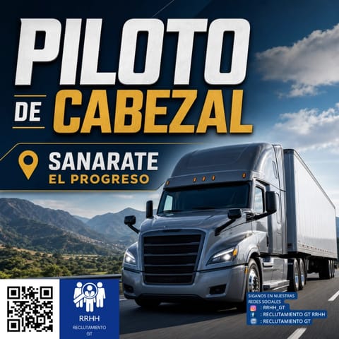Piloto A de cabezal Tráiler Departamental en Ciudad de Guatemala (Municipio)