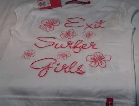 Camiseta para niña de algodón bordada