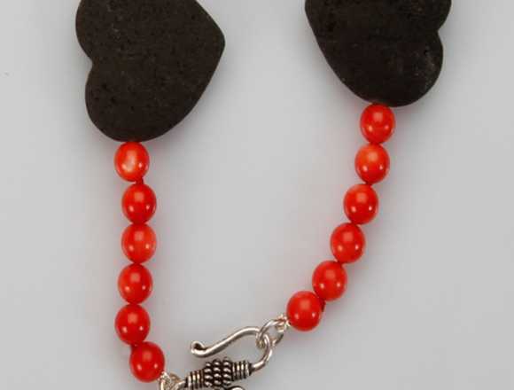 Collar para mujer de nácar y lava