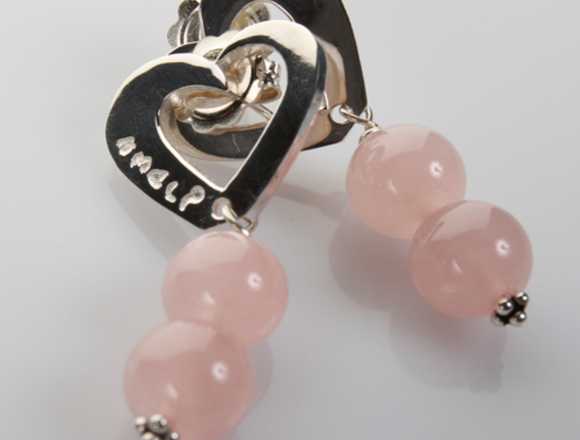 Pendientes de mujer de plata y cuarzo.