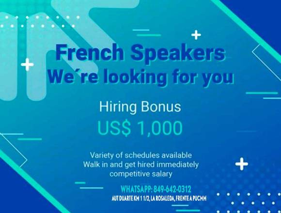 Agentes con Idioma Ingles y Frances en Santiago (Municipio)