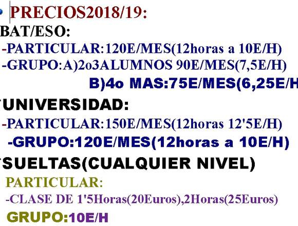 MATEMATICAS,FISICA Y QUIMICA(BAT,ESO,UNIVERSIDAD)