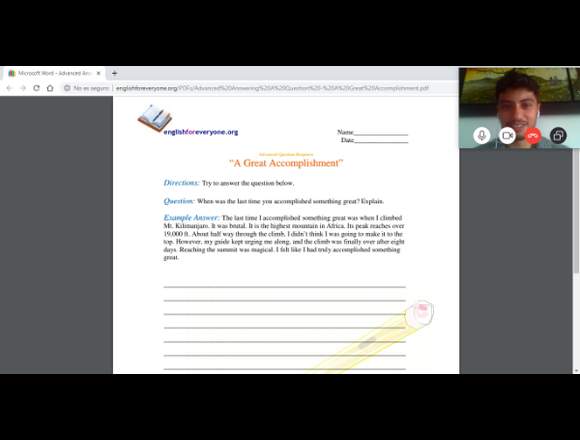 Clases personalizadas de inglés y/o francés
