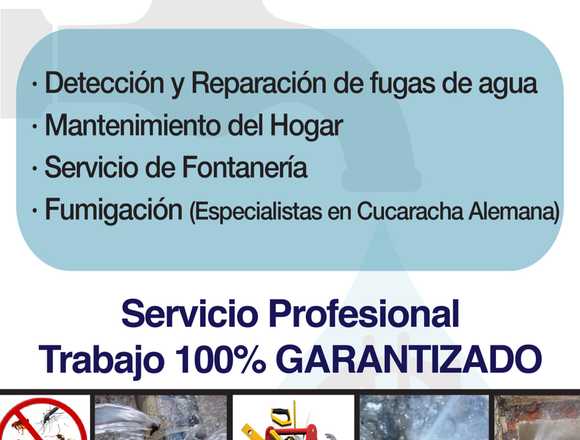Fontanería (Detección Fugas de Agua) y Fumigación en Heredia (Cantón)