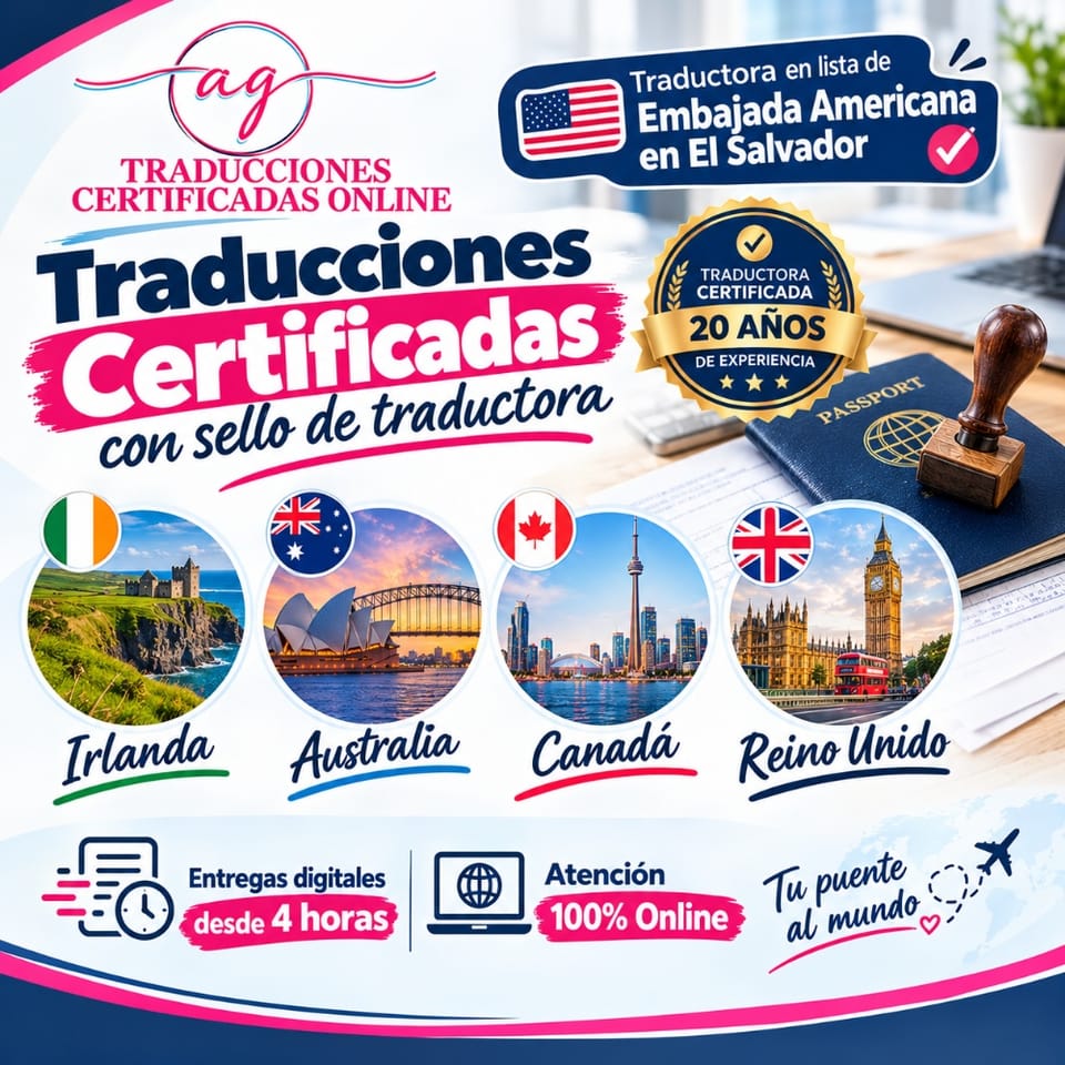 Canadá, Reino Unido, Irlanda y Australia - Traducciones Certificadas en Apopa (Municipio)