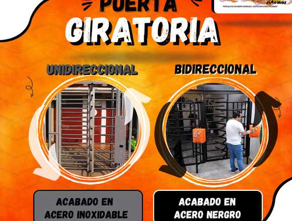 PUERTA GIRATORIA BIDIRECCIONAL Y UNIDIRECCIONAL