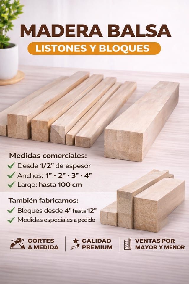 Madera Balsa en Listones y bloques en Los Olivos (Lima 39) (Distrito)