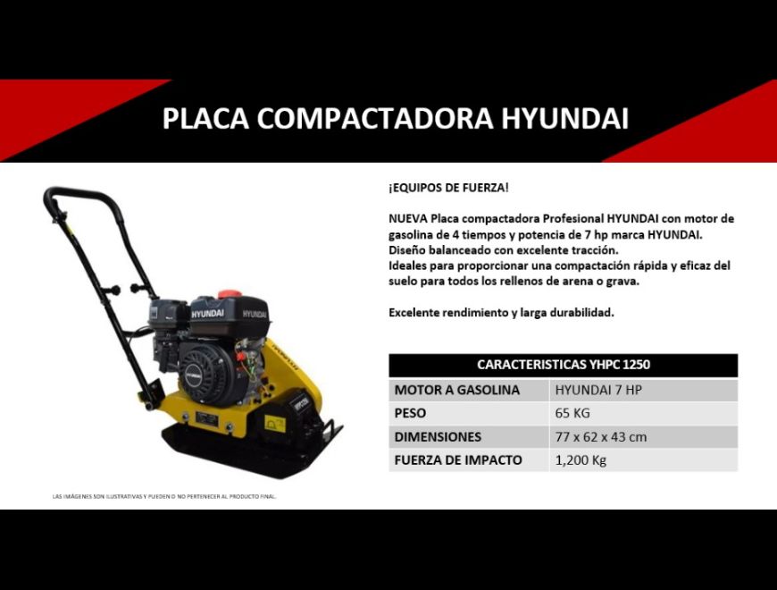 Maquinaria Ligera-Placa Compactadora Hyundai en Puebla (Municipio)