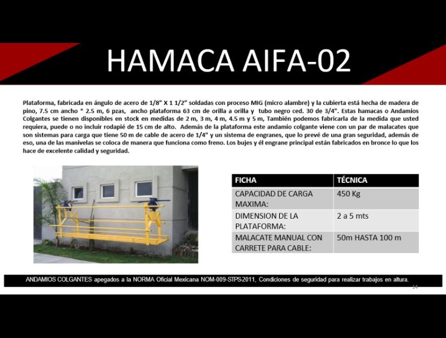 Equipos-Hamaca de Elevación AIFA-02