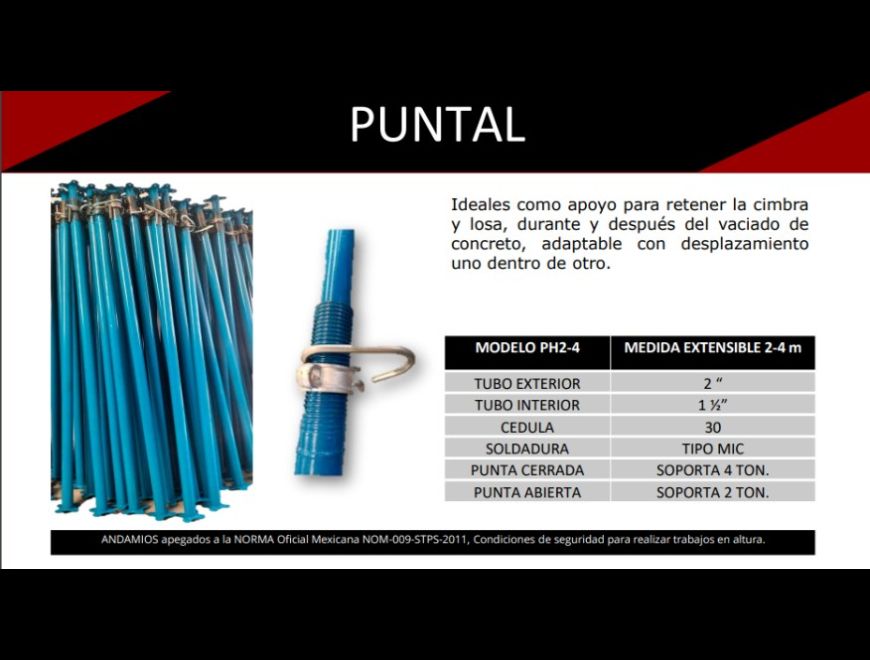Herramientas-Puntales Metálicos Para Cimbra