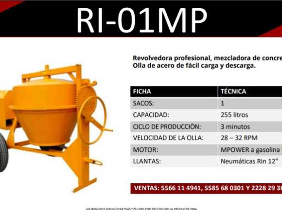 Maquinaria-Mezcladora De Concreto RI01MP Ifamsa en Puebla (Municipio)