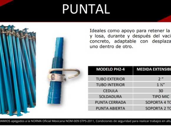 Herramientas-Puntales Metálicos Para Cimbra en Puebla (Municipio)