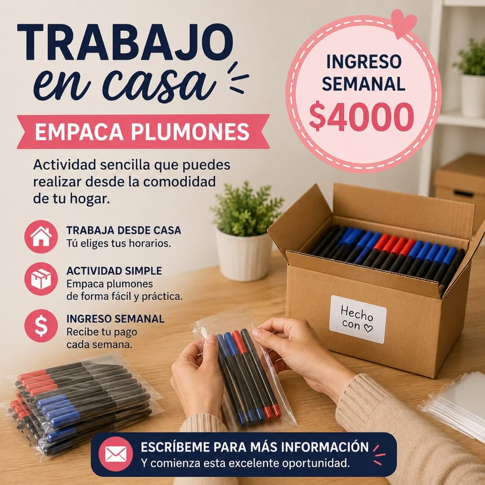 TRABAJA DESDE CASA EMPACANDO PLUMONES en Tláhuac (Municipio)