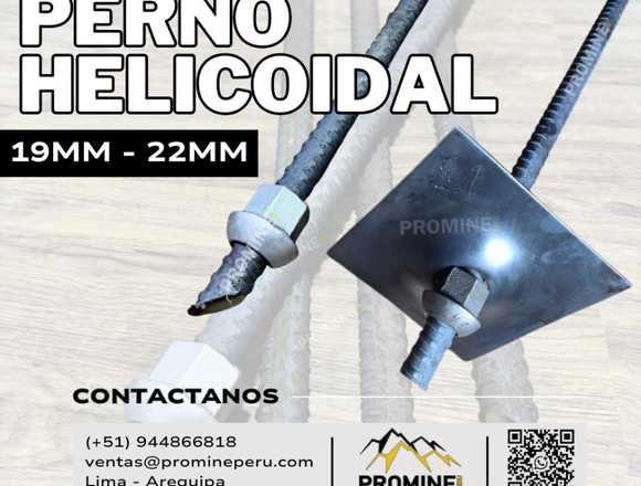 Perno Helicoidal con Placa y Tuerca - 19mm en Trujillo (Distrito)