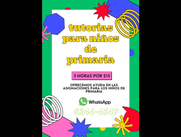 Tutorias para niños de primaria en Panamá (Distrito)