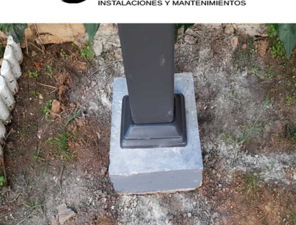 Construcción de zapatas de hormigón para pérgolas