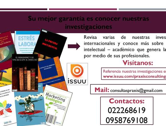 Tesis Y Maestrias En Todas Las Areas Asesoria en Pichincha (Cantón)